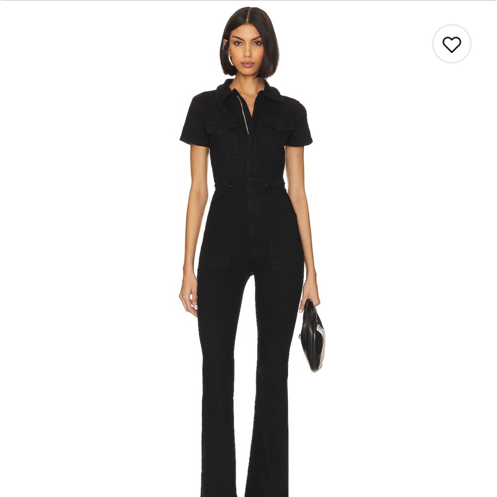 Good American fit for success bootcut jumpsuit in Black 001